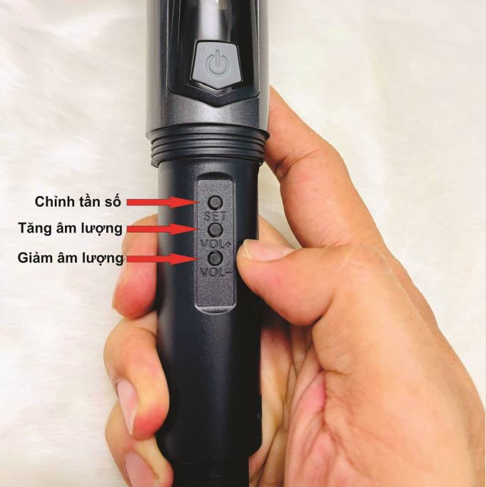 Bộ 2 Micro không dây UHF pin sạc Xám